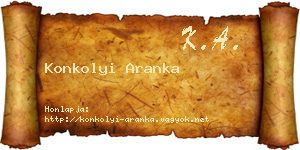 Konkolyi Aranka névjegykártya